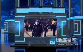 AE模板-3D图形场景信息霓虹灯新闻播报电视频道包装设计动画  Information News