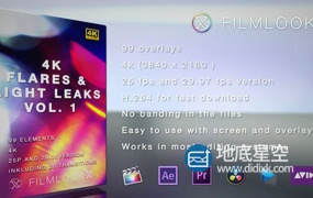 视频素材-99个4K抽象艺术耀斑闪光和漏光背景光效