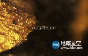 AE模板-黄金色的背景虚化颗粒奥斯卡颁奖典礼仪式奖项电影预告片开场白文字片头动画