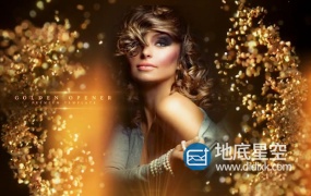 AE模板-金色的豪华粒子散开奥斯卡颁奖典礼电影预告片婚礼晚会活动片头