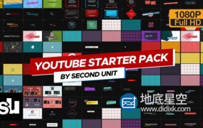 AE模板-150+时尚独特的背景文字标题排版视频转场消息通知youtube订阅按钮职称标志展示动画
