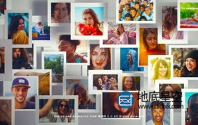 AE模板-照片墙马赛克相片logo标志展示动画 Community – Multi Photo Frames Logo Opener