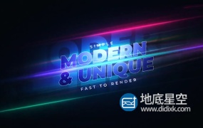 AE模板-色彩鲜艳发光线条强劲有力速度时尚文字标题排版动画 Black Blade Cinematic Opener