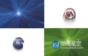AE模板-多彩的粒子星系星云空间隧道涡旋虫洞变焦标志logo汇聚展示动画 Space Clean Logo