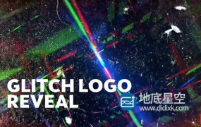 FCPX插件-时尚动感数字失真故障标志logo展示动画