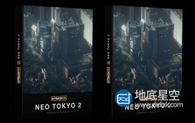 3D模型-未来科幻东京城市楼房建筑 KitBash3D – Neo Tokyo 2