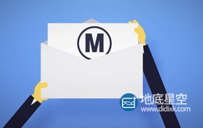AE模板-扁平化经典简洁创意信封邮件拆开logo标志展示动画 Logo Reveal by Mail