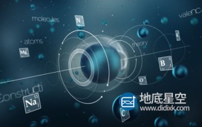 AE模板-E3D科学医学实验细胞化学分子元素logo标志展示片头动画 Molecules