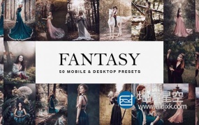 LUT预设+Lightroom预设-50个冬季梦幻魔法森林科幻感调色预设 50 Fantasy Lightroom Presets & LUTs