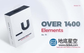 AE模板+PR预设-1400种文字标题海报排版时尚图形设计信息图背景转场LOGO动画包 Untitled Graphics Package