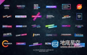 FCPX插件-简洁扁平化文字电影标题排版动画Motion 模板 Colorful Titles | FCPX