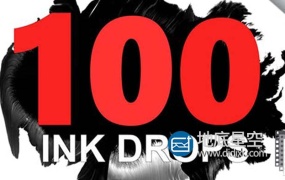 视频素材-100个4K带声音的墨滴污点墨水晕开渗出素材