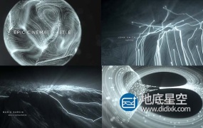 AE模板-震撼大气的史诗级电影预告片唯美粒子光线文字排版片头动画特效