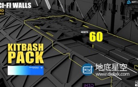 3D模型-科幻军事地面围墙模型