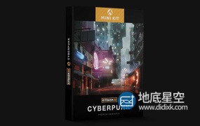 3D模型-赛博朋克风格城市楼房建筑模型 Kitbash3D – Mini Kit Cyberpunk