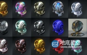 金属材质-99个oc材质球 octane材质球OC预设