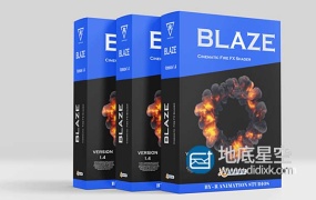 Blender插件-火焰烟雾爆炸特效生成插件 Blender Market – Blaze V1.4 + 使用教程