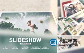 AE模板-唯美浪漫情人节图片幻灯片婚礼复古相册动画展示 Wedding Memories Album Slideshow