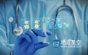 视频素材-科技感疫苗打针病毒展示画面