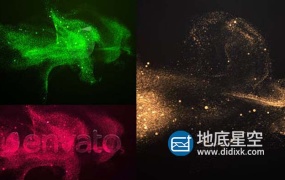 AE模板-飞扬金色粒子沙尘logo标志展示动画