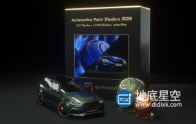 C4D材质预设- Oc渲染器汽车车漆材质预设orbx格式