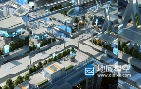 3D模型-未来科幻城市街道 Kitbash3D – Props High Tech Streets