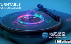 AE模板-转盘光效音乐可视化器霓虹灯立体音频频谱 Turntable Music Visualizer