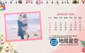 FCPX插件-专辑日历相册婚礼照片画廊爱情开场 Calendar Slideshow
