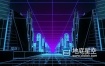 视频素材-3D街机城市建筑俱乐部网络电发光全息图霓虹灯循环VJ素材 Neon Cyber City