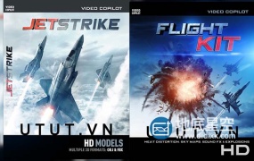 E3D模型-战斗机模型包天空贴图爆炸视频素材音效Video Copilot JetStrike & Flight Kit(Win/Mac)