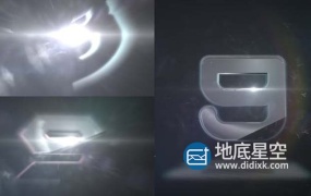 AE模板-3D玻璃质感的数字倒计时logo标志展示片头动画