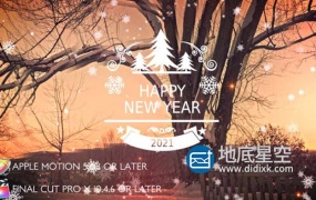 FCPX插件-冬天下雪相册照片幻灯片文字排版介绍片头 Apple Motion模板 Winter Slideshow