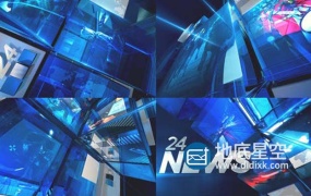 AE模板-现代3D广播新闻24小时新闻栏目片头动画 Dynamic News Opener