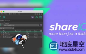 C4D插件-工程文件模型素材贴图材质设置共享插件 Aescripts shareIO v1.10 For Cinema 4D R23 Win破解版
