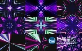 视频素材-10组VJ电视广播音乐会夜总会聚会LED屏幕线条发光循环动画背景视频