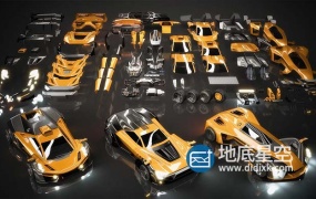 3D模型 -赛车汽车Kitbash3D – Veh: Supercars