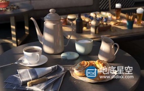 C4D模型-20个高精度餐厅食品食物美食模型