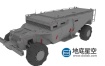 3D模型-轮式黑色武装战车C4D模型