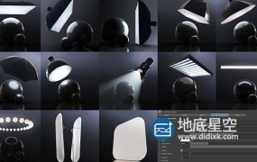 C4D预设-C4D Redshift渲染器舞台灯光照明摄影棚HDRI产品场景渲染预设 Redshift Light Suite for C4D