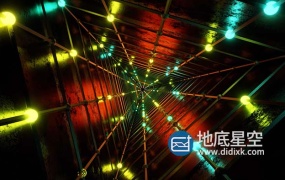视频素材-Vj三角形霓虹灯隧道场景动态背景循环视频动画素材