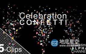 视频素材-5种生日庆祝活动庆典五彩纸屑爆炸喷射动画效果
