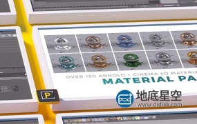 C4D材质-150+C4D阿诺德渲染器材质球 Arnold Material Pack The Pixel Lab