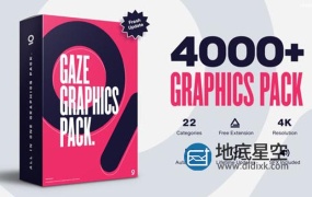 AE脚本-4000+图形动画设计视频字幕转场动态背景 Graphics Pack V4.5