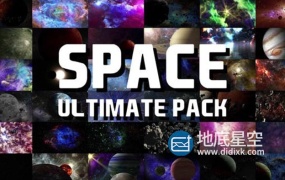 视频素材-36个浩瀚宇宙星云太空三维小行星陨石银河仙女座星系星球动画 Space Ultimate Pack