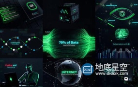 AE模板-未来网络数据区域块电子商务黑客科技感预告片 Cyber Technology Trailer