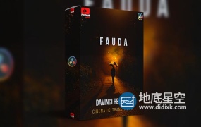 达芬奇预设-64种缩放拉伸冲击滚动转场预设 FAUDA DaVinci Resolve Transitions