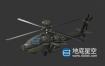 3D模型-AH-64阿帕奇直升机C4D模型 AH64 Apache Helicopter