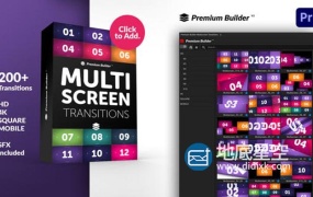 PR脚本-200种视频多屏幕灯光混合移动分屏过渡动态转场预设 Multiscreen Transitions for Premiere Pro