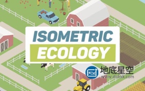 AE模板-绿色环保能源工业农场等距三维卡通MG动画元素 Ecology Isometric – Green Energy