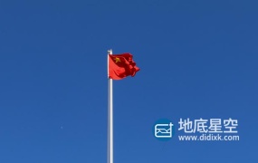 视频素材-4K超高清实拍蓝天下五星红旗飘扬空镜头